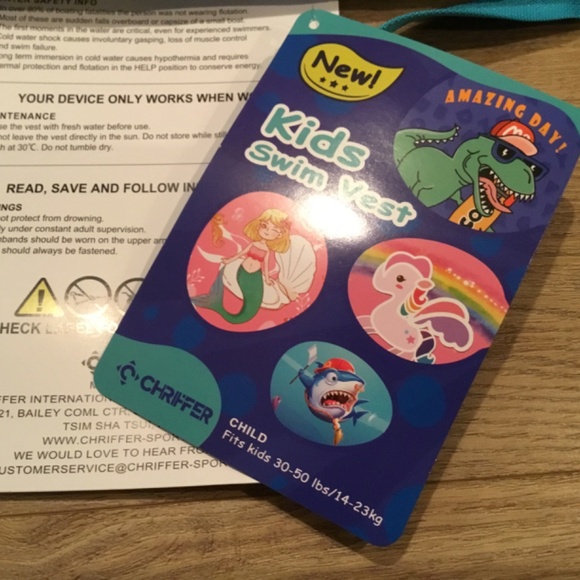 Chriffer Kids Swim Vest Life Jacket for 30-55 Pounds - Picture 6 of 7